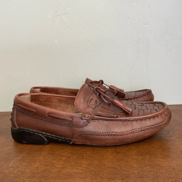 Giorgio Brutini Tassel Loafers Mens Shoes Size 8.5 Newark Brown Leather Shoes - Picture 2 of 8